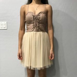 Pleather bustier mini dress